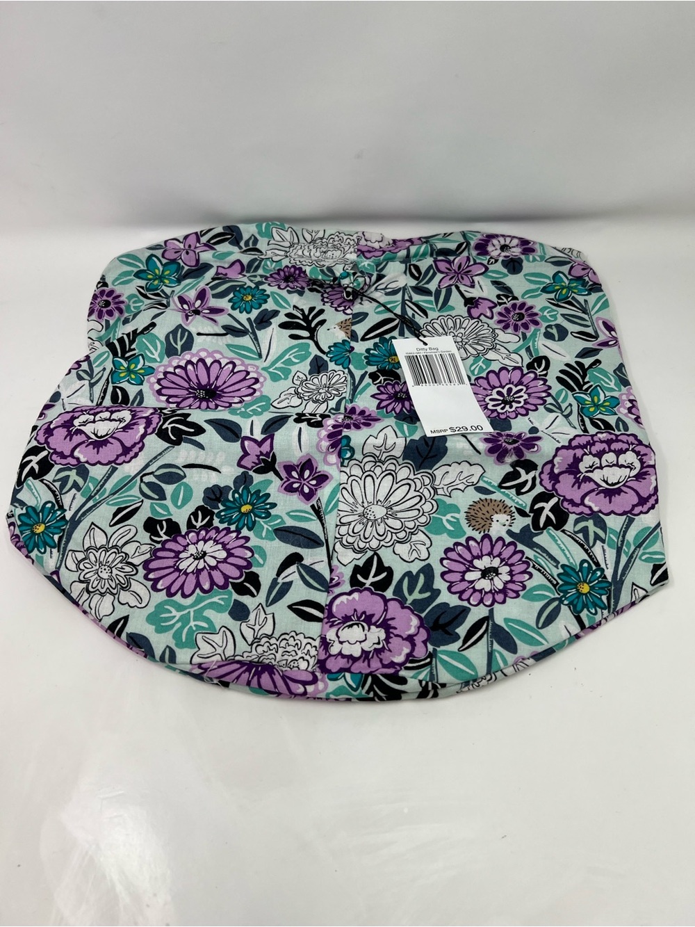 Floral Quilted Cosmetic Pouch in Purple & Teal